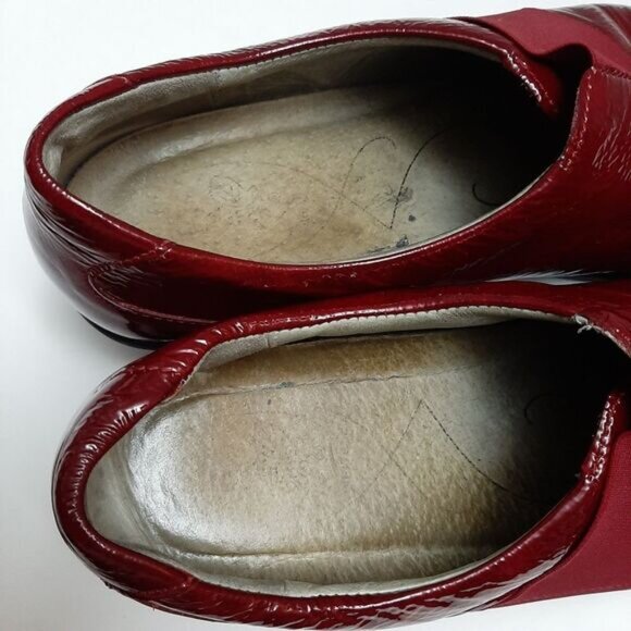 WALDLÄUFER Low Wedge Loafers Red Patent Leather Shoes Sz US 10 - Picture 13 of 16